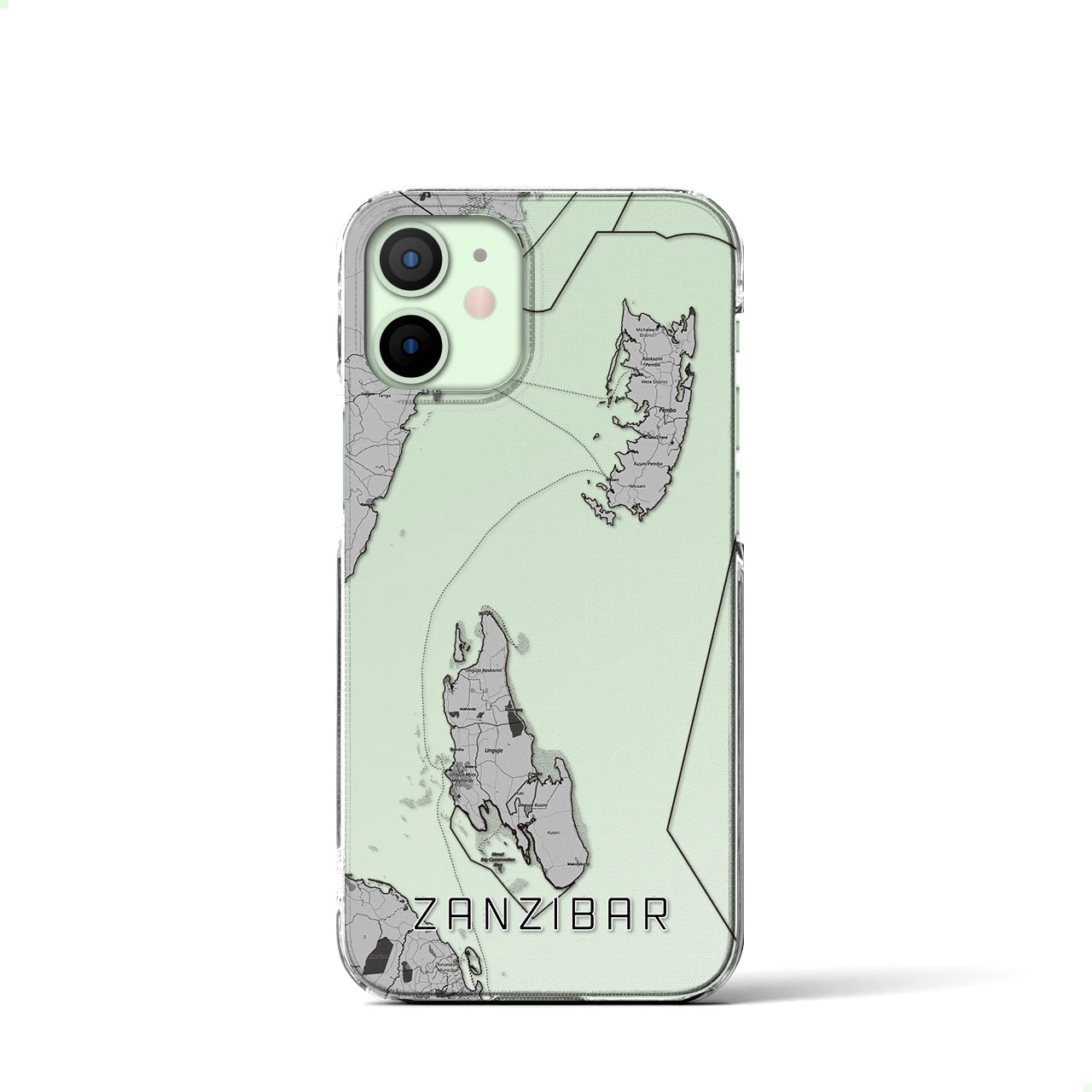 【ザンジバル(タンザニア)】地図柄iPhoneケース(クリアタイプ)