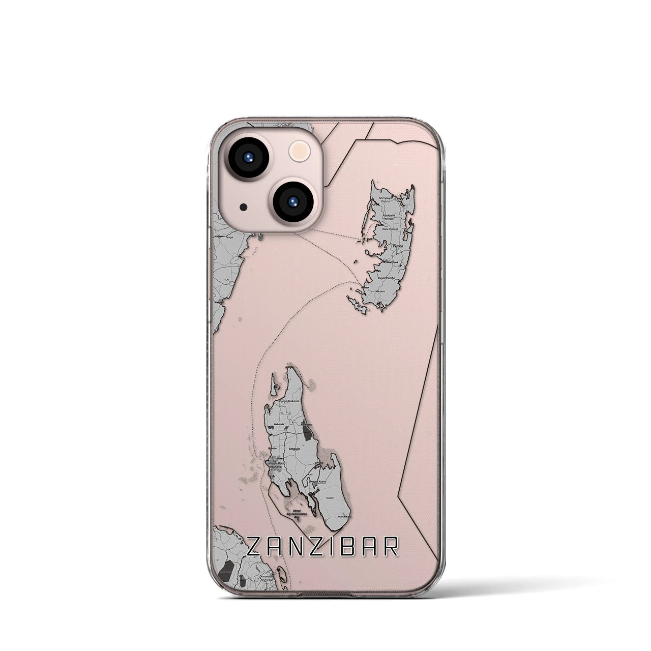 【ザンジバル(タンザニア)】地図柄iPhoneケース(クリアタイプ)