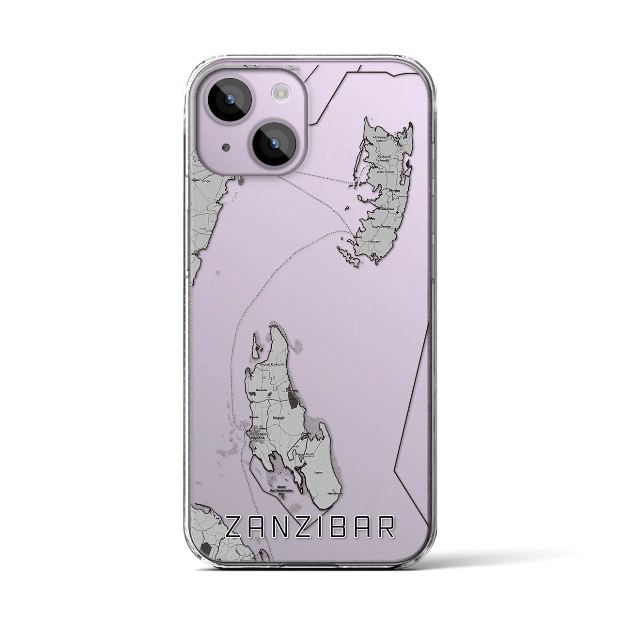 【ザンジバル(タンザニア)】地図柄iPhoneケース(クリアタイプ)