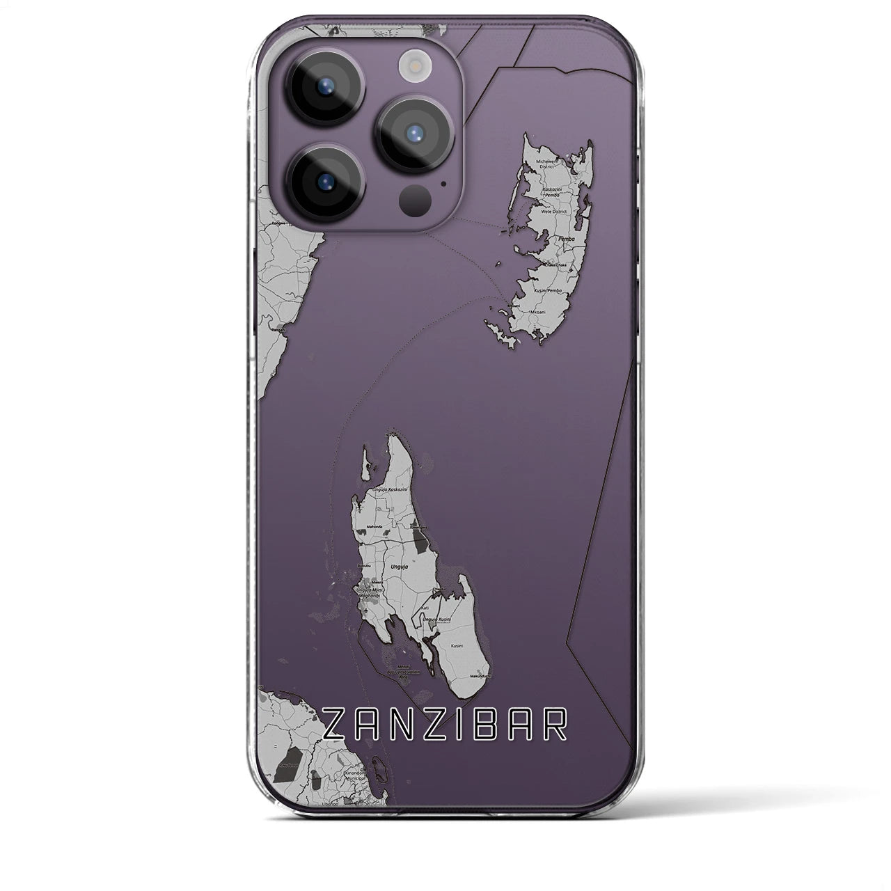 【ザンジバル(タンザニア)】地図柄iPhoneケース(クリアタイプ)