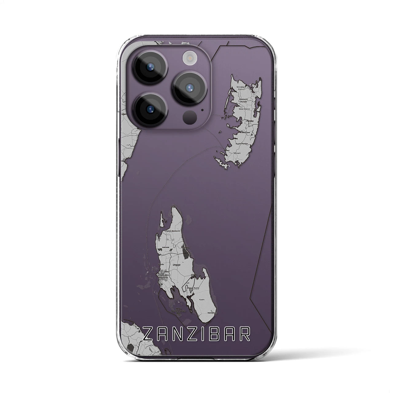 【ザンジバル(タンザニア)】地図柄iPhoneケース(クリアタイプ)
