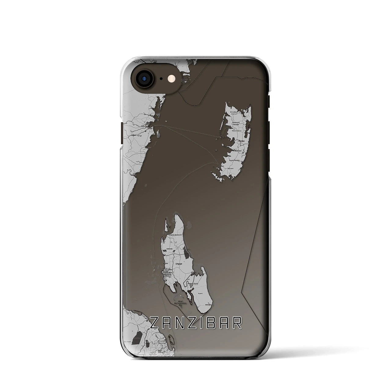 【ザンジバル(タンザニア)】地図柄iPhoneケース(クリアタイプ)