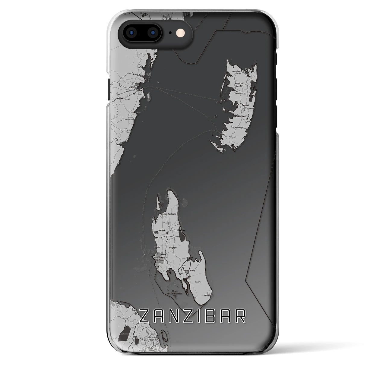 【ザンジバル(タンザニア)】地図柄iPhoneケース(クリアタイプ)