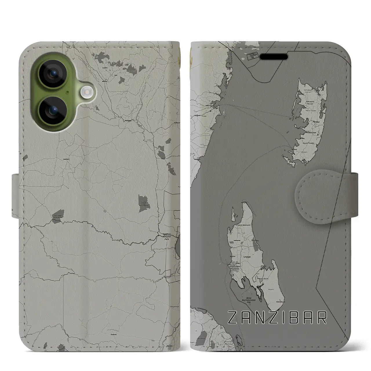 【ザンジバル(タンザニア)】地図柄iPhoneケース(手帳タイプ)