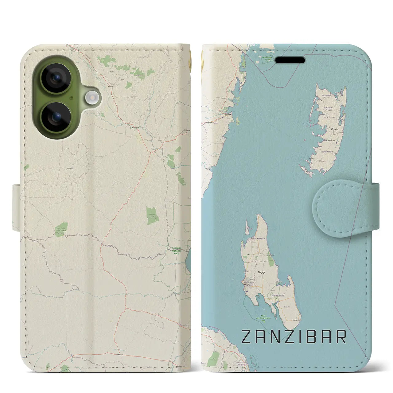 【ザンジバル(タンザニア)】地図柄iPhoneケース(手帳タイプ)