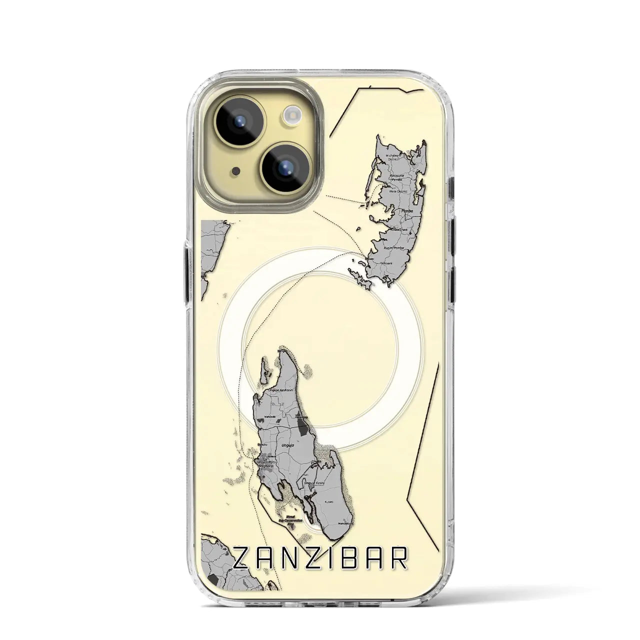 【ザンジバル(タンザニア)】地図柄iPhoneケース(MagSafeタイプ)