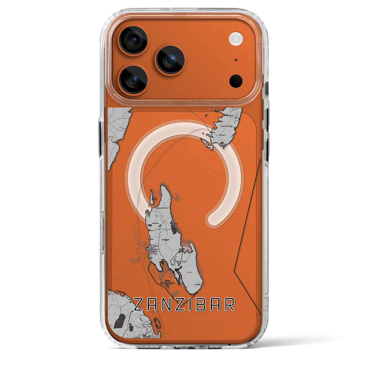 【ザンジバル(タンザニア)】地図柄iPhoneケース(MagSafeタイプ)