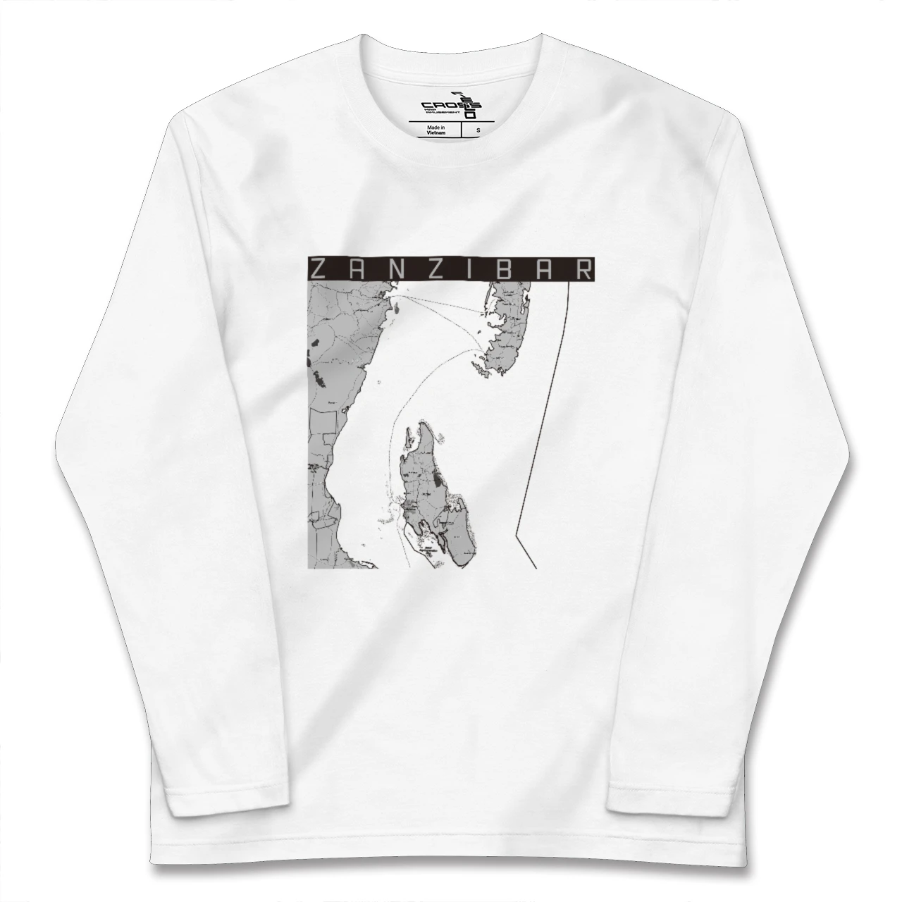 【ザンジバル(タンザニア)】地図柄ロングスリーブTシャツ