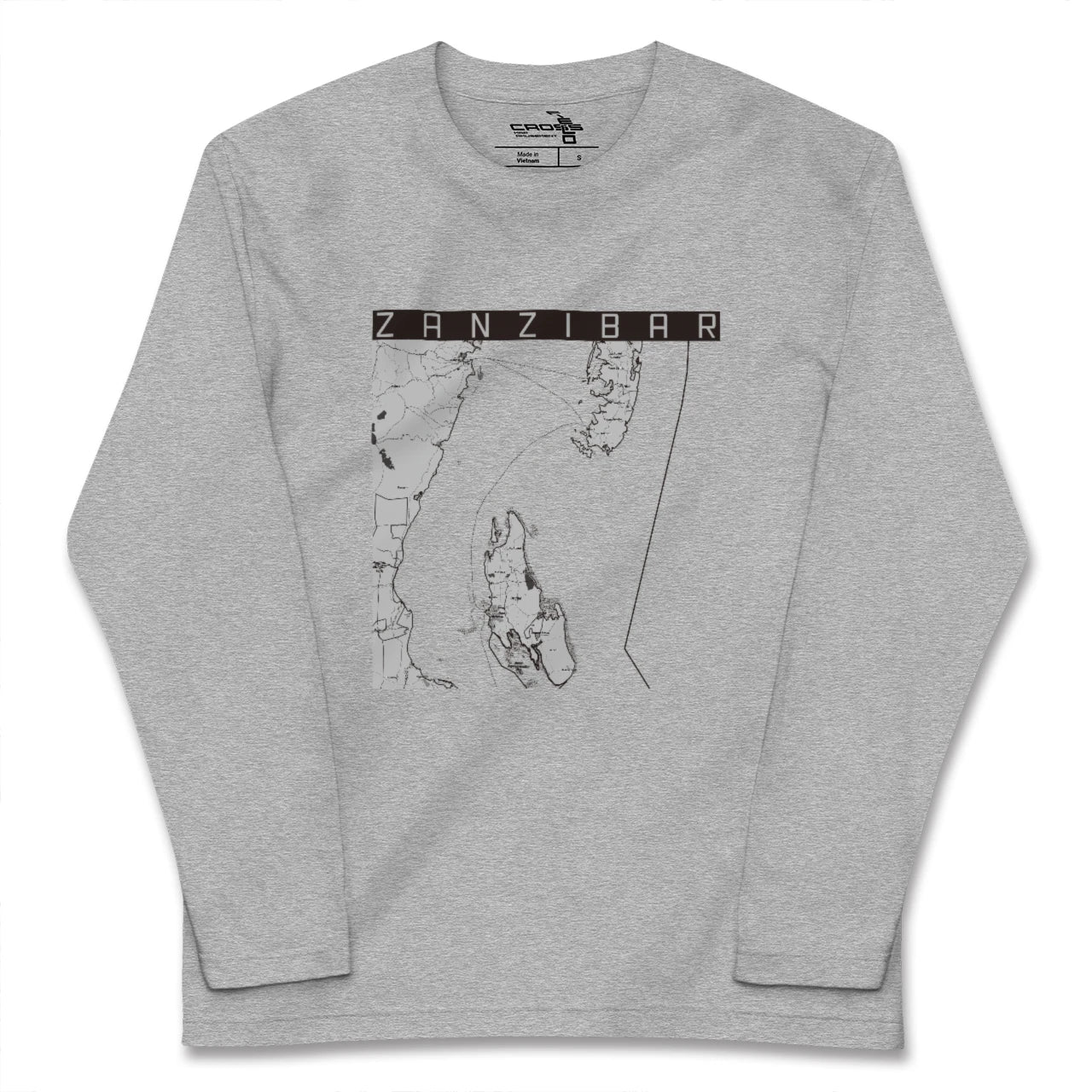 【ザンジバル(タンザニア)】地図柄ロングスリーブTシャツ