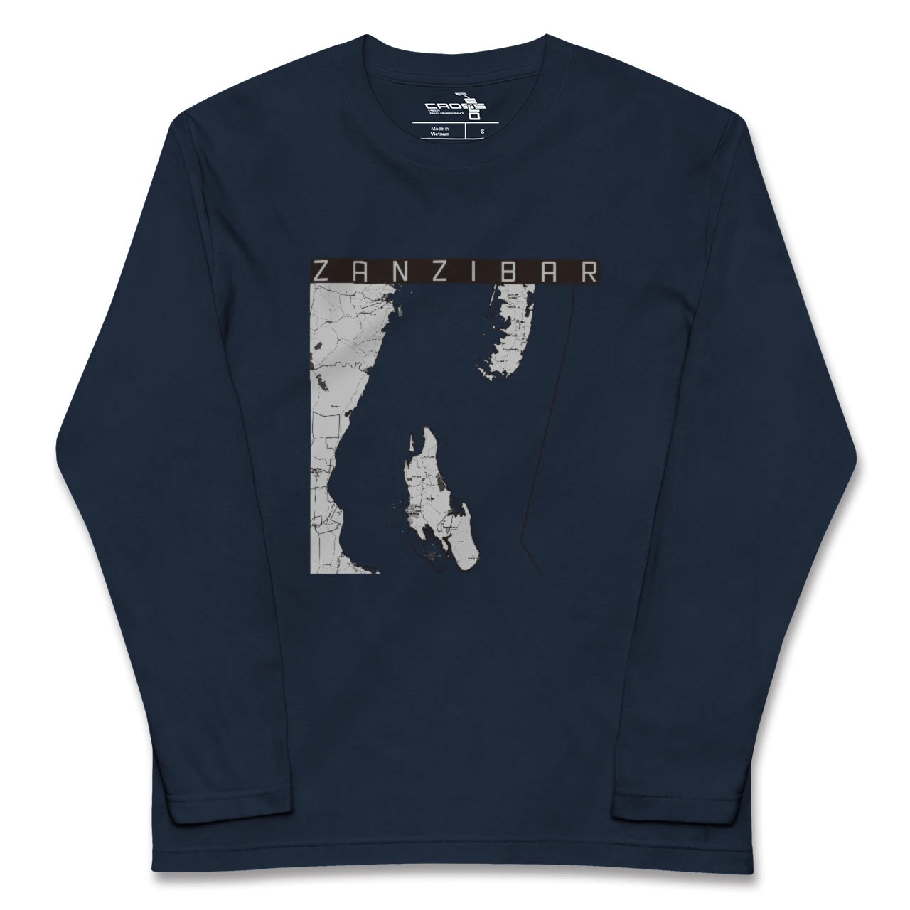 【ザンジバル(タンザニア)】地図柄ロングスリーブTシャツ
