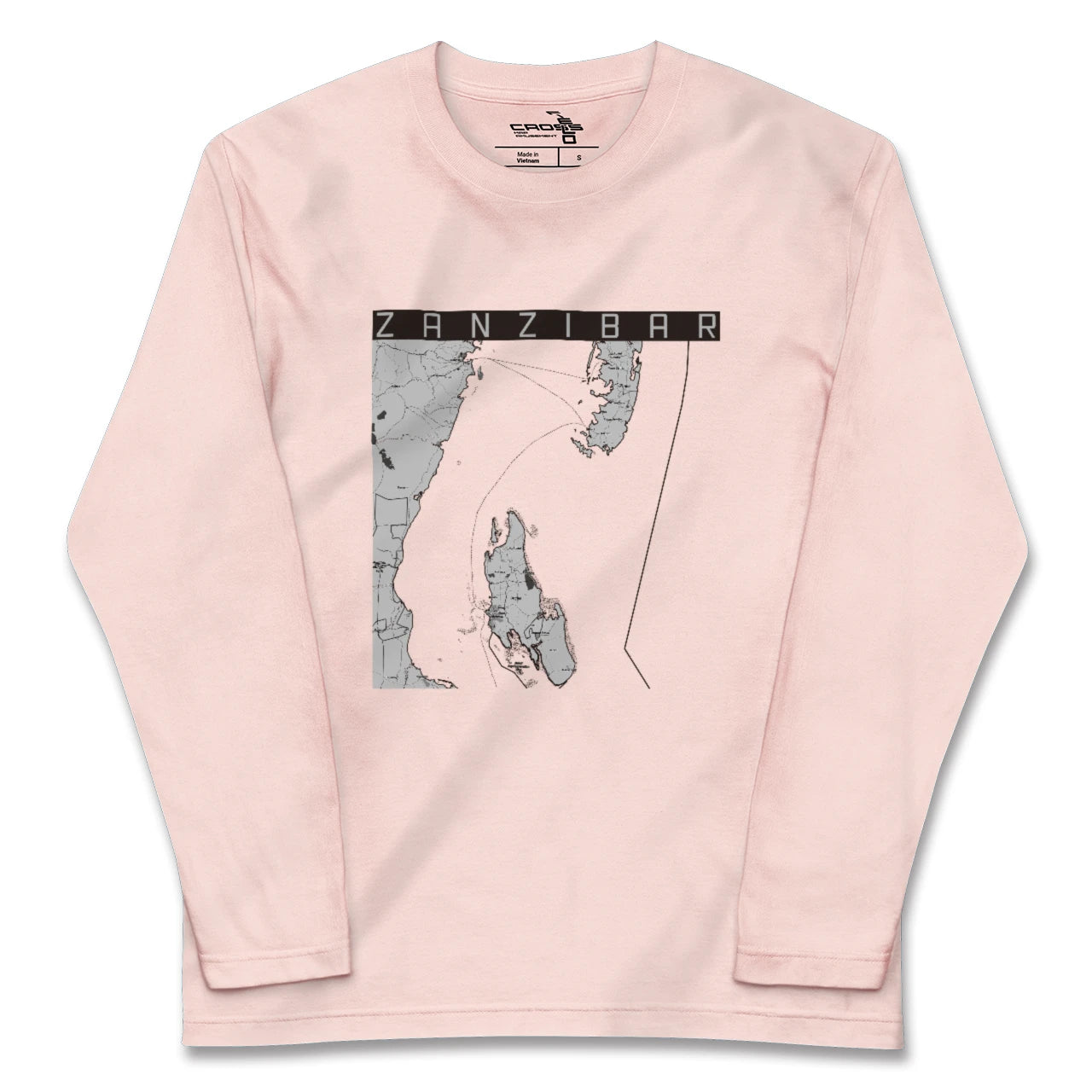 【ザンジバル(タンザニア)】地図柄ロングスリーブTシャツ
