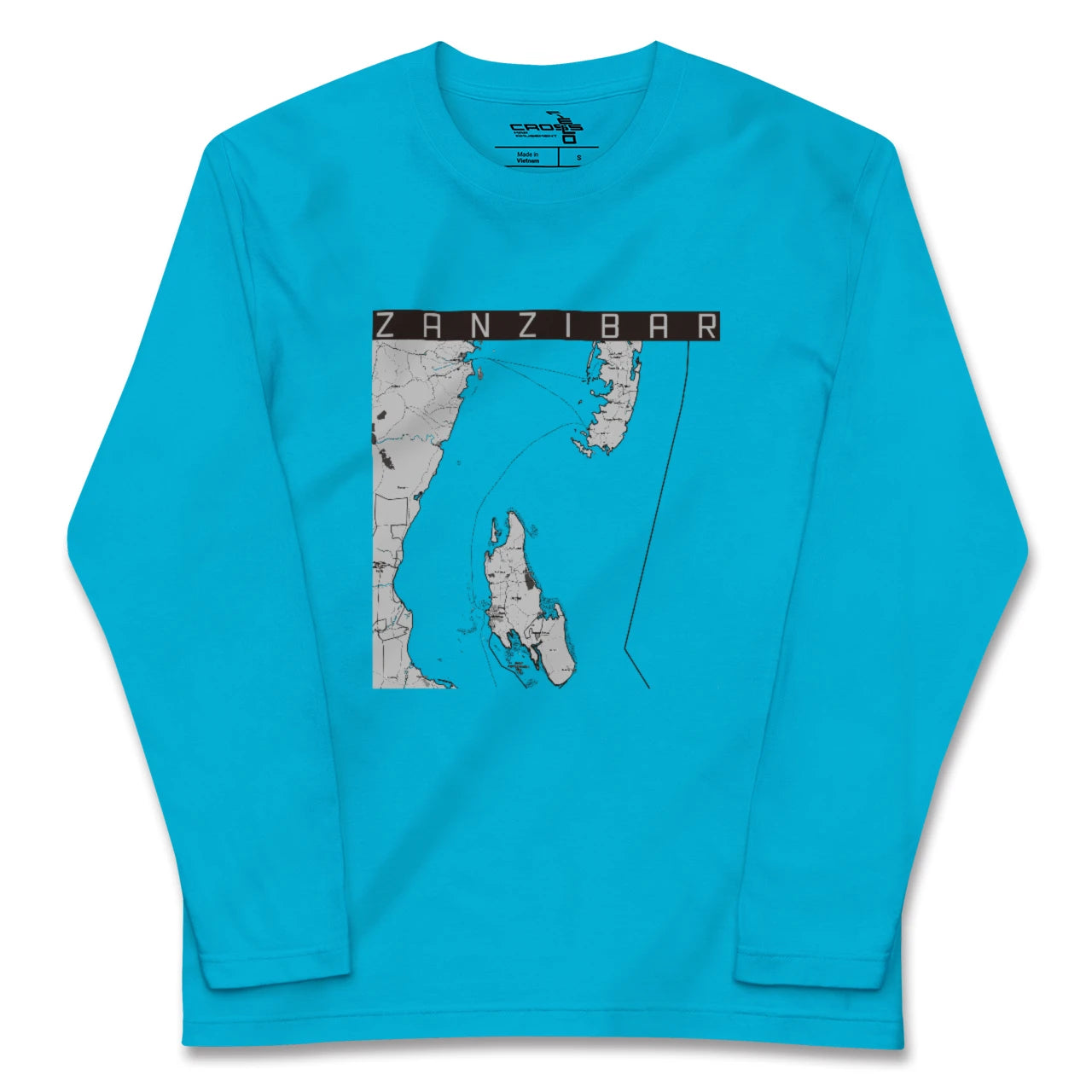 【ザンジバル(タンザニア)】地図柄ロングスリーブTシャツ