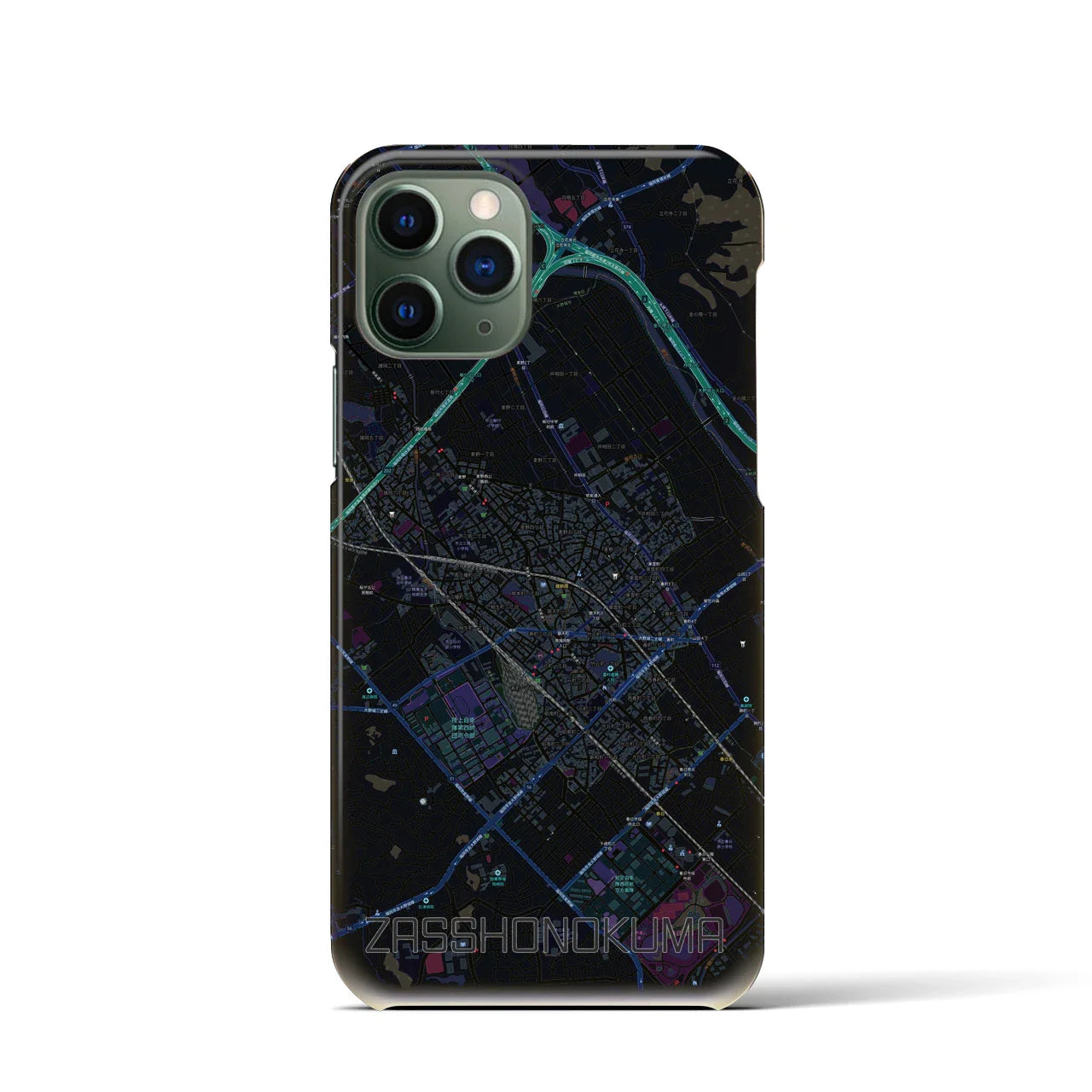 【雑餉隈(福岡県)】地図柄iPhoneケース(バックカバータイプ)