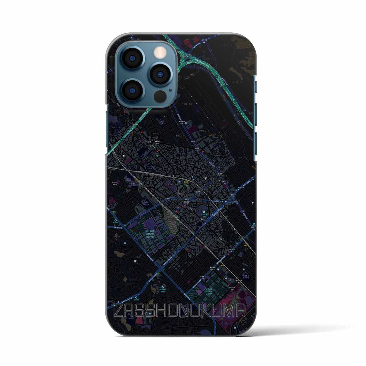 【雑餉隈(福岡県)】地図柄iPhoneケース(バックカバータイプ)