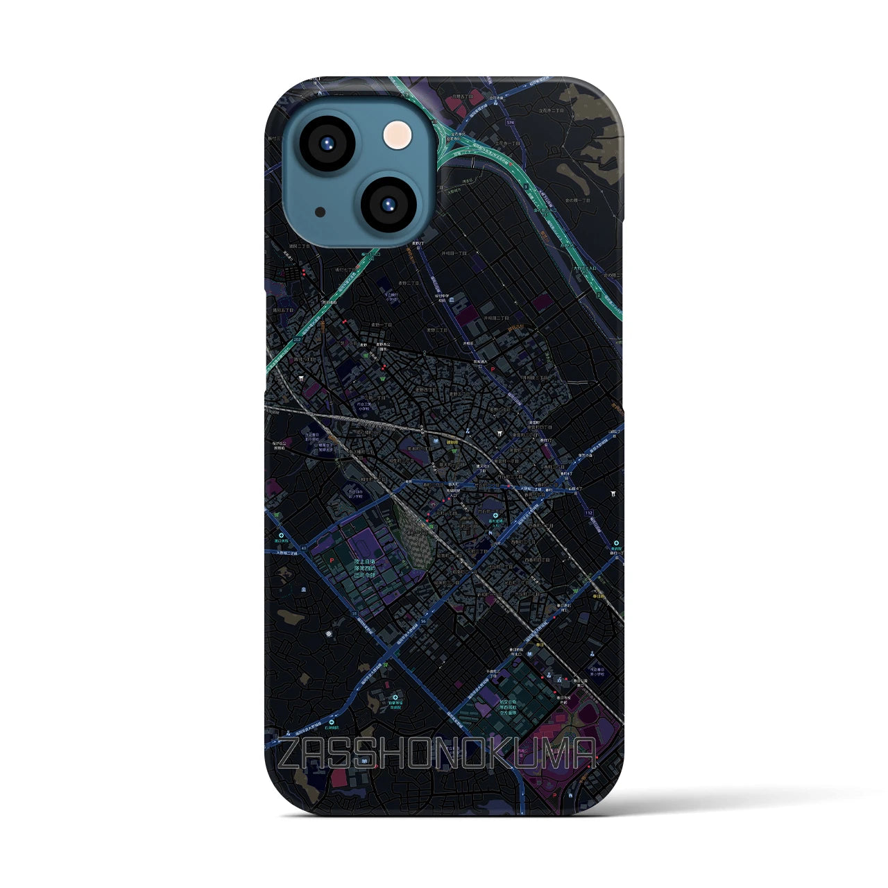 【雑餉隈(福岡県)】地図柄iPhoneケース(バックカバータイプ)