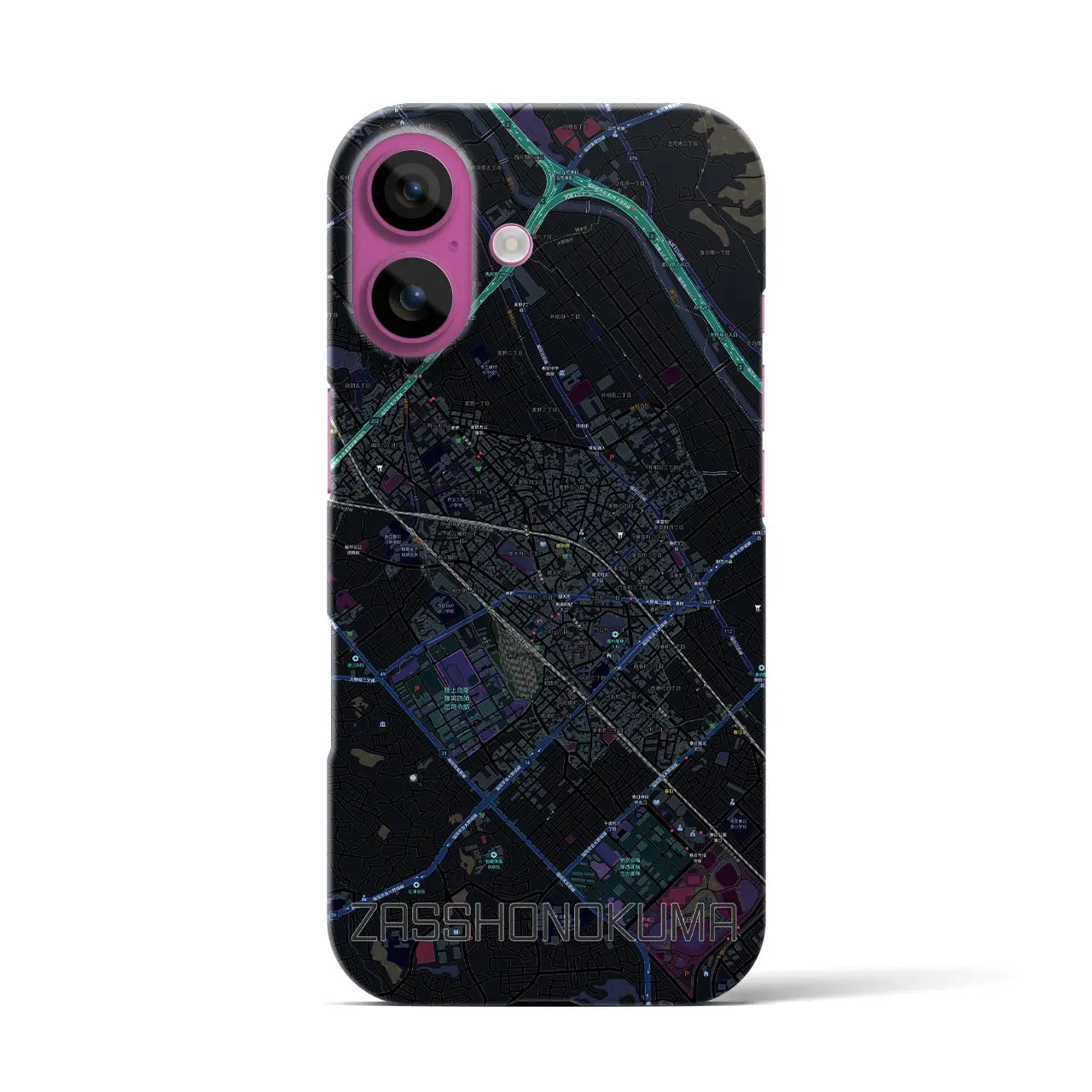 【雑餉隈(福岡県)】地図柄iPhoneケース(バックカバータイプ)