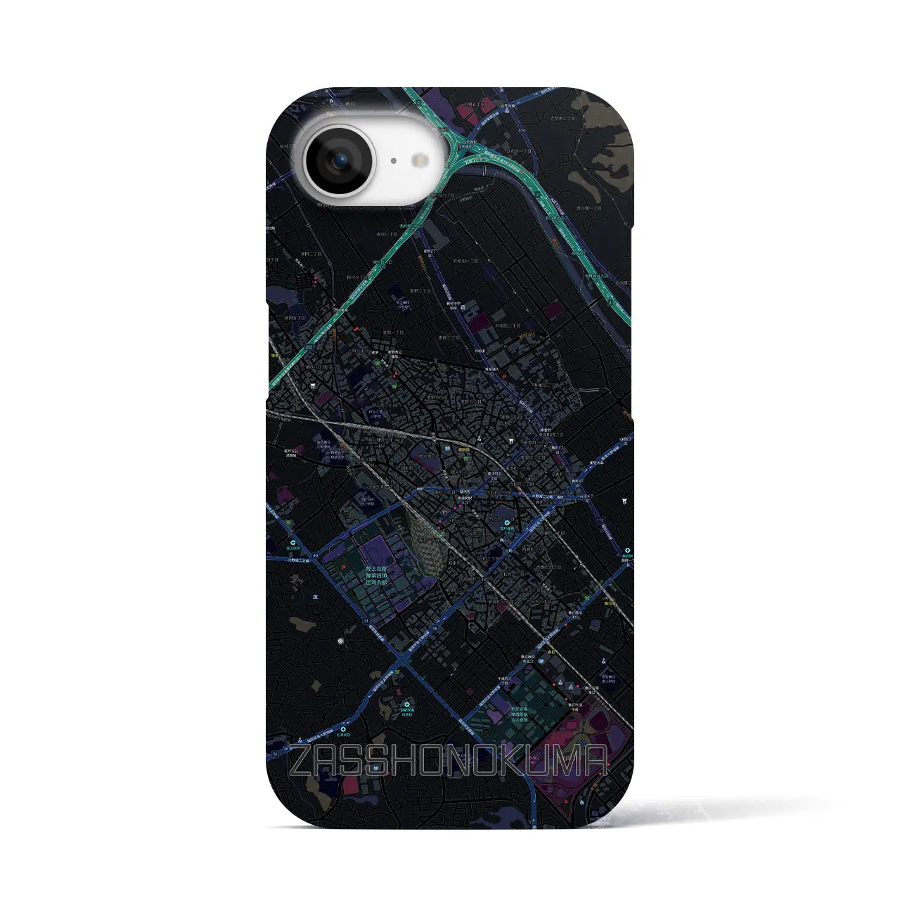 【雑餉隈(福岡県)】地図柄iPhoneケース(バックカバータイプ)