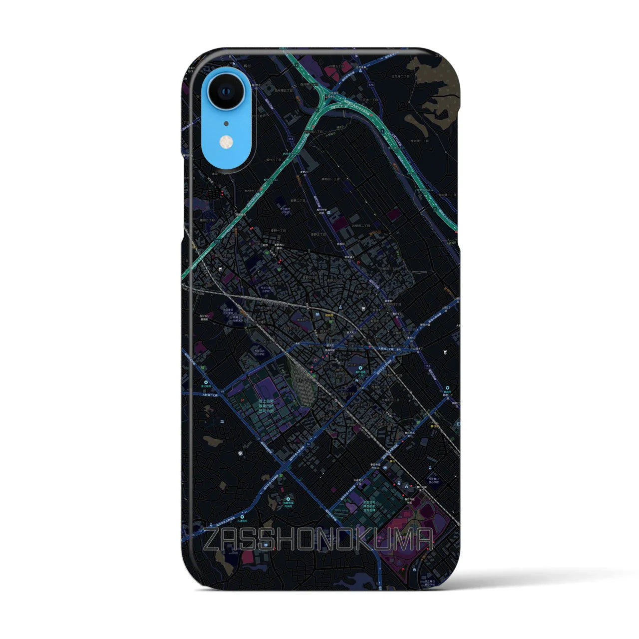 【雑餉隈(福岡県)】地図柄iPhoneケース(バックカバータイプ)