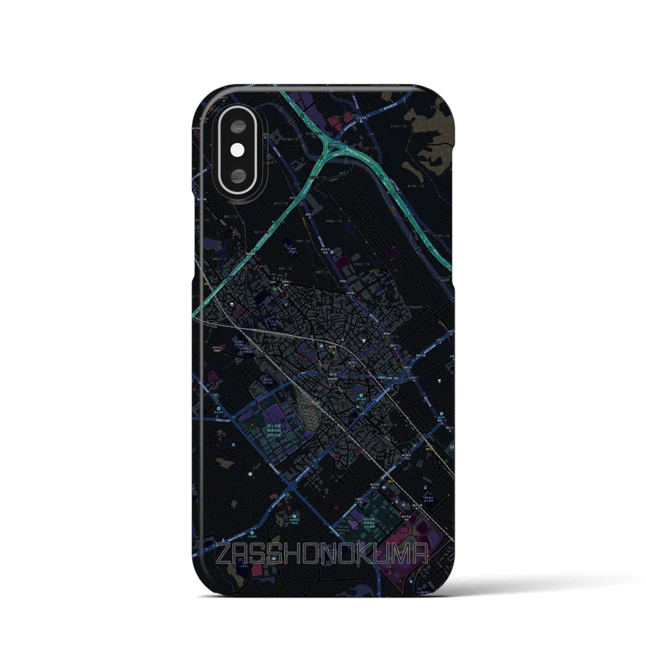 【雑餉隈(福岡県)】地図柄iPhoneケース(バックカバータイプ)