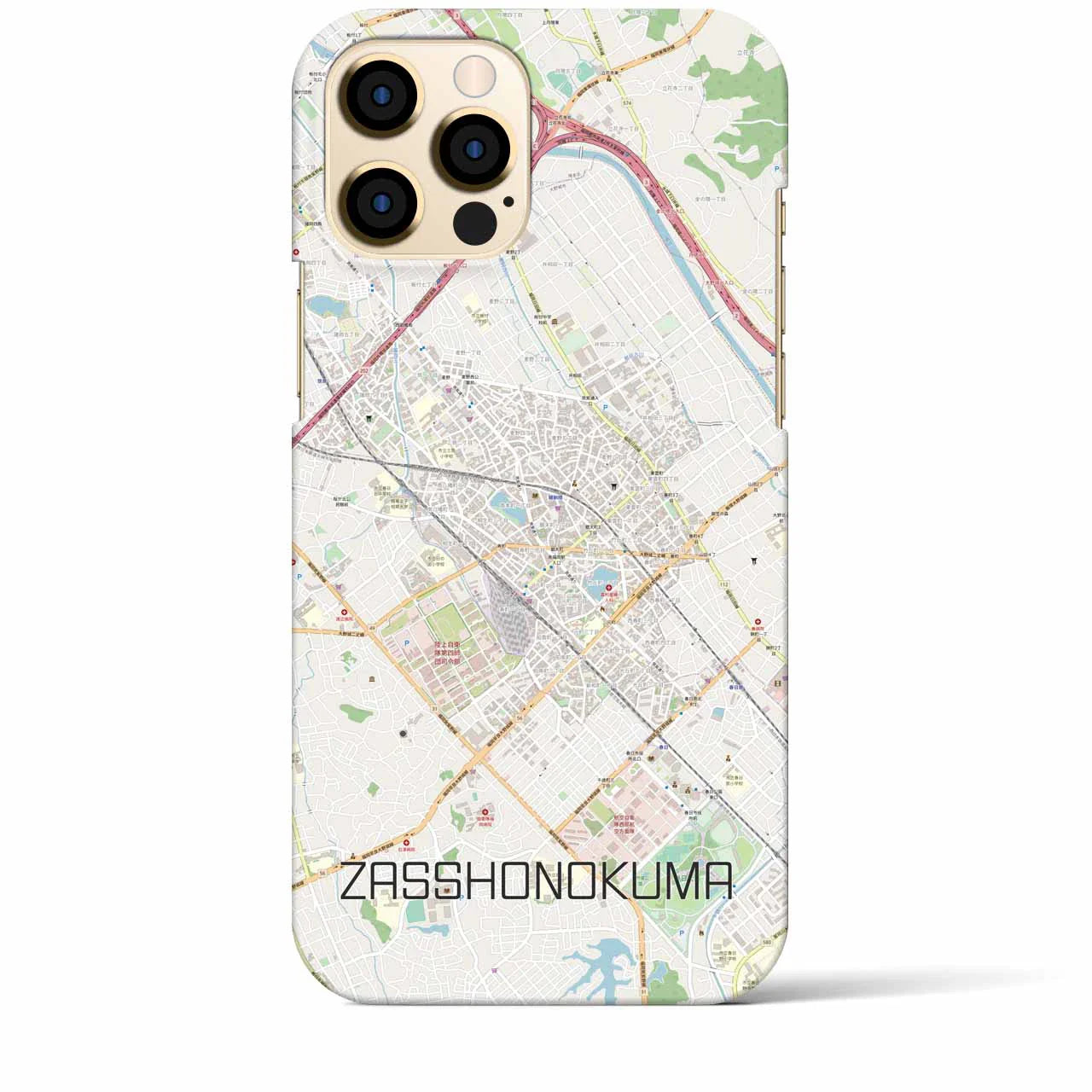 【雑餉隈(福岡県)】地図柄iPhoneケース(バックカバータイプ)