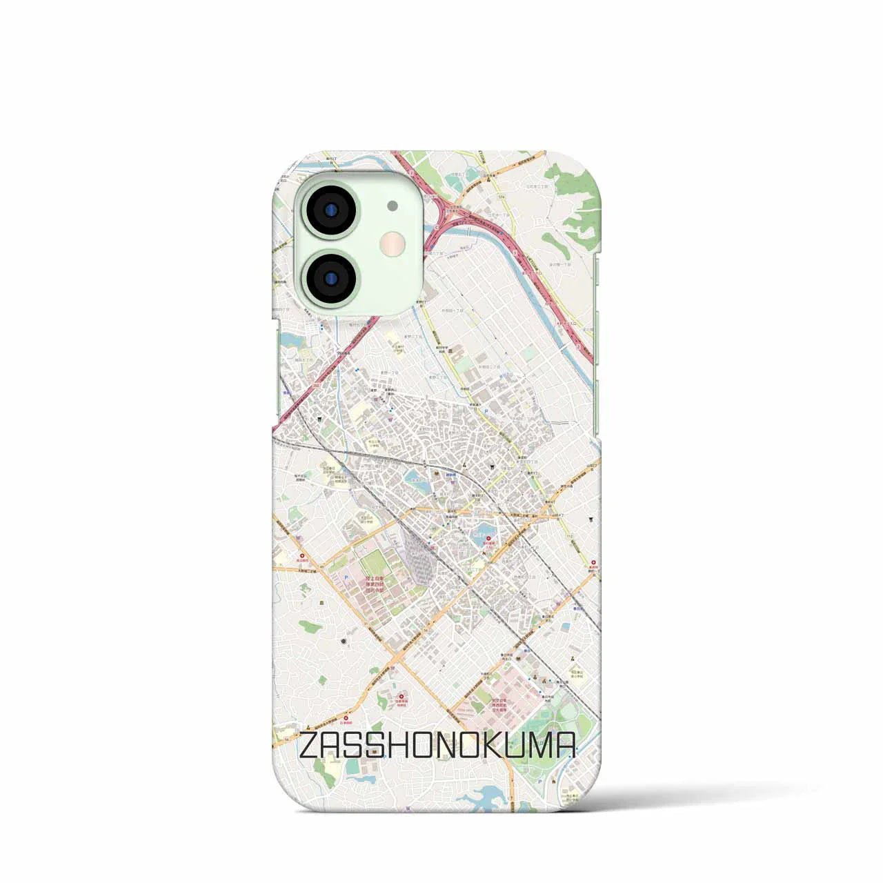 【雑餉隈(福岡県)】地図柄iPhoneケース(バックカバータイプ)