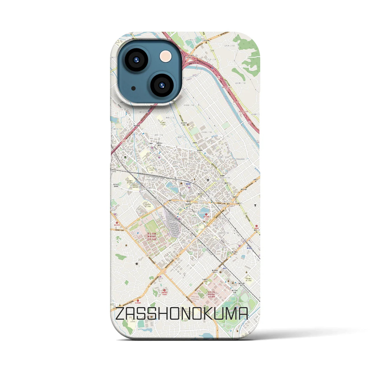 【雑餉隈(福岡県)】地図柄iPhoneケース(バックカバータイプ)