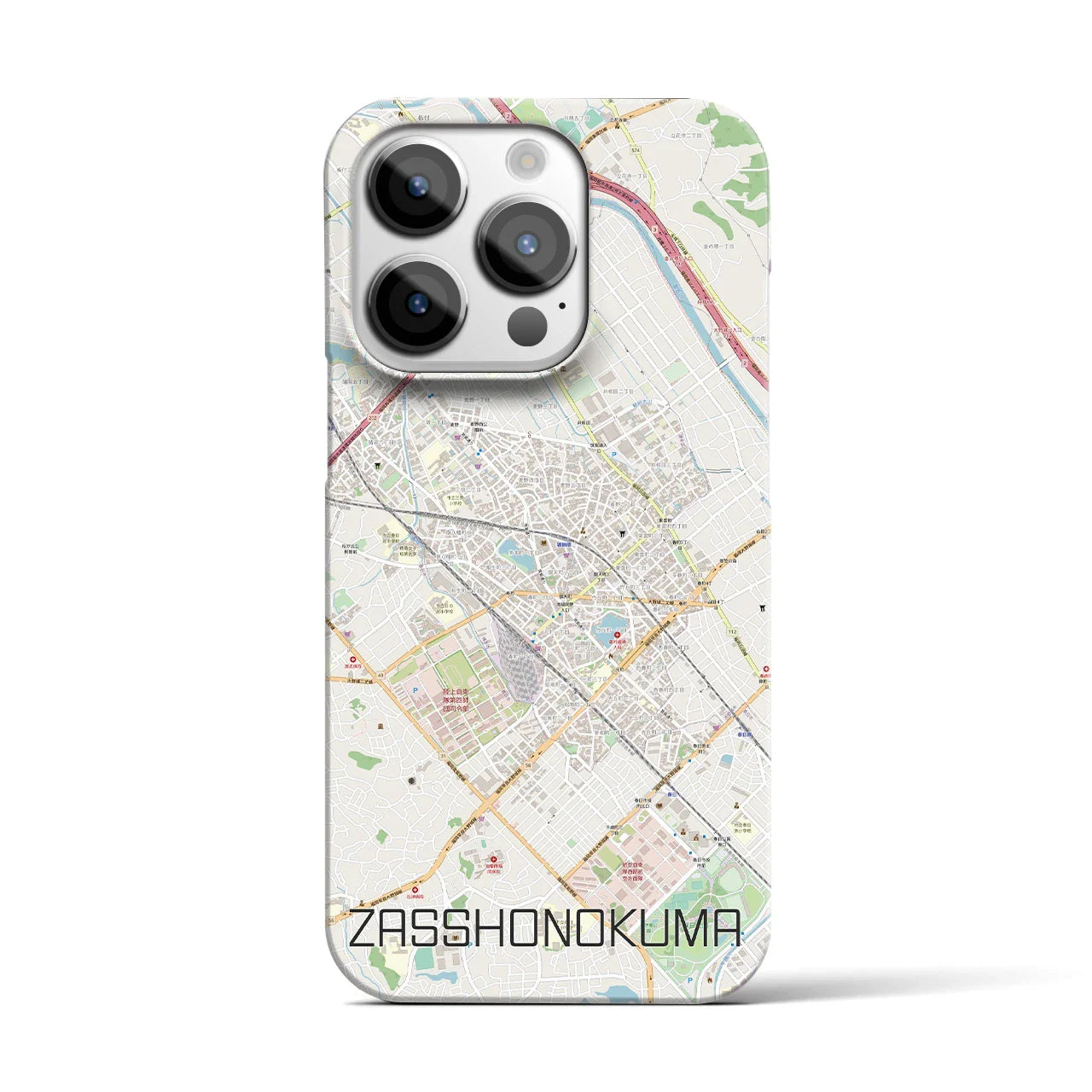 【雑餉隈(福岡県)】地図柄iPhoneケース(バックカバータイプ)