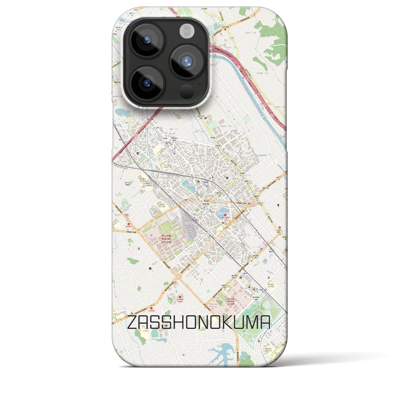 【雑餉隈(福岡県)】地図柄iPhoneケース(バックカバータイプ)