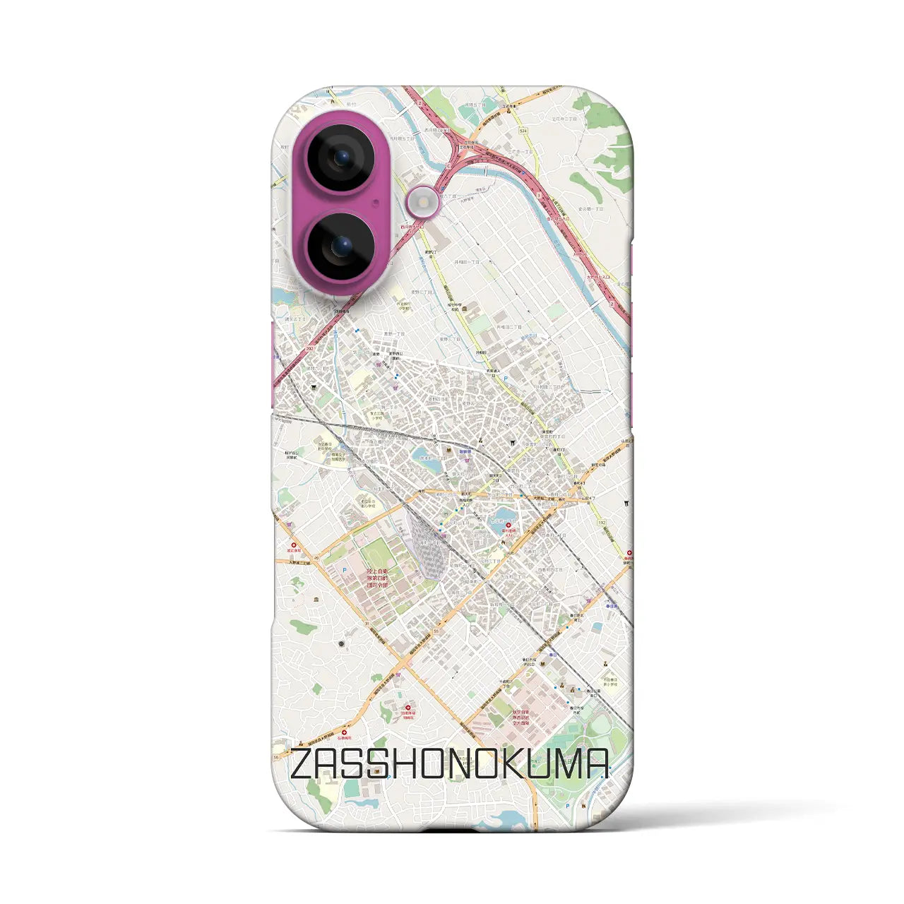 【雑餉隈(福岡県)】地図柄iPhoneケース(バックカバータイプ)