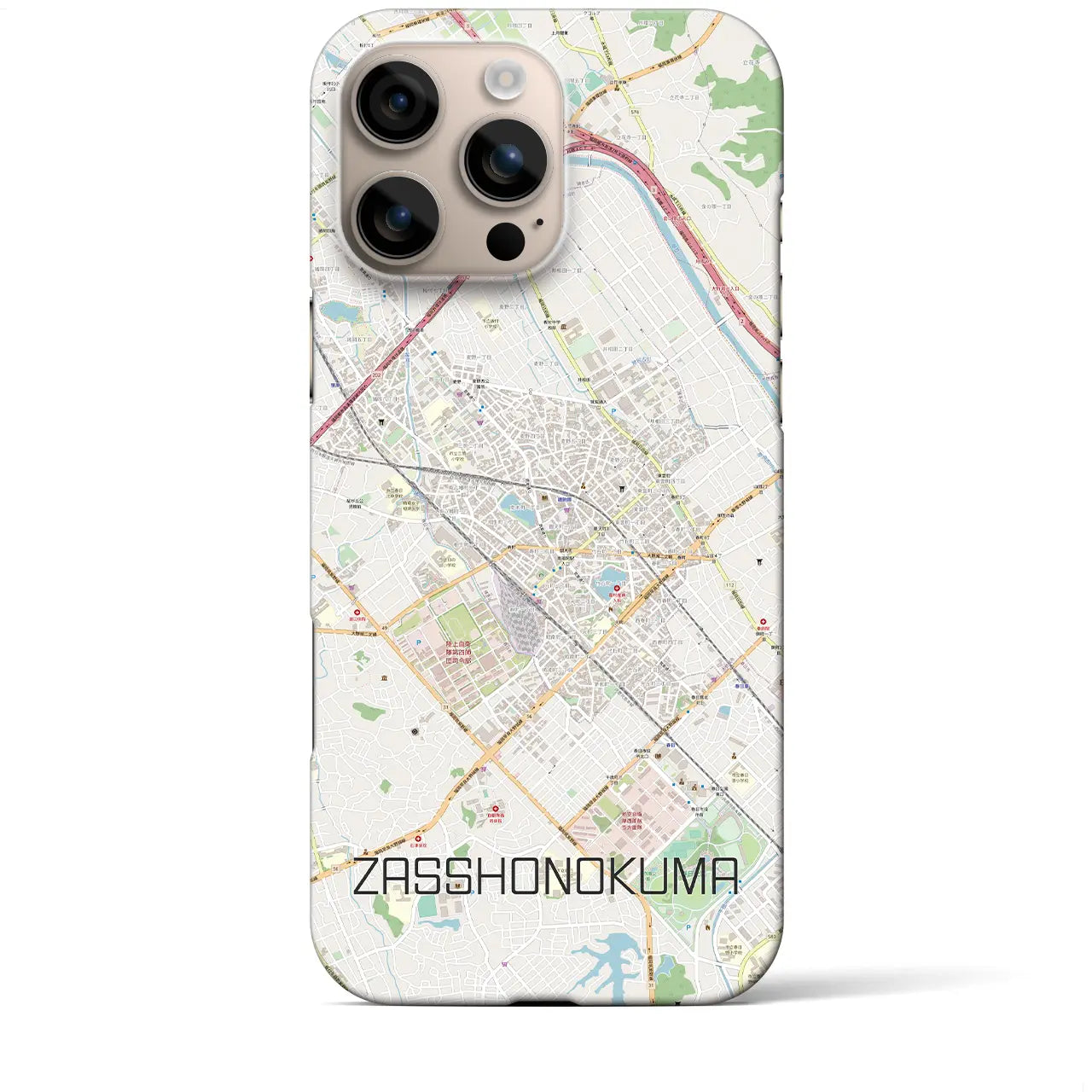 【雑餉隈(福岡県)】地図柄iPhoneケース(バックカバータイプ)