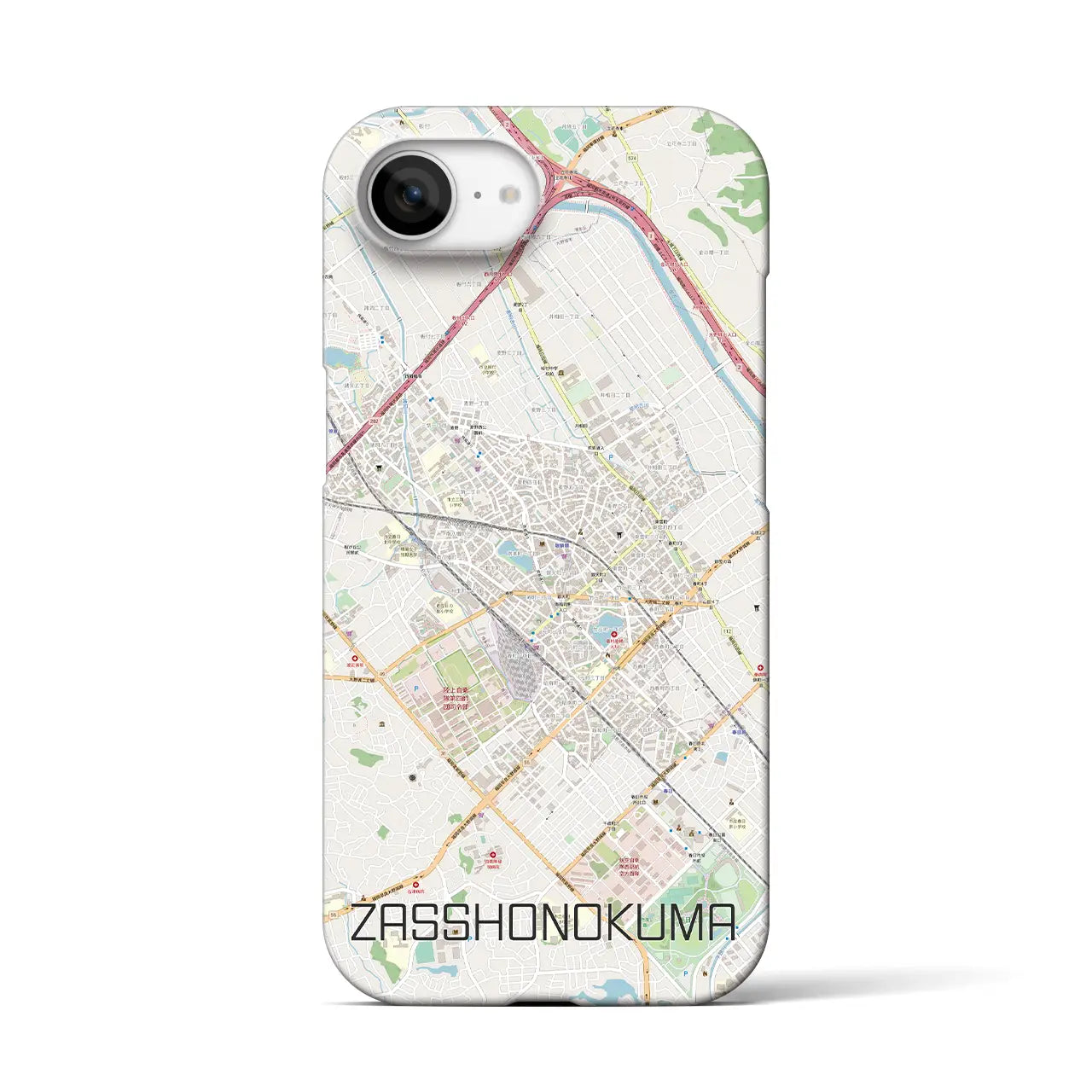 【雑餉隈(福岡県)】地図柄iPhoneケース(バックカバータイプ)