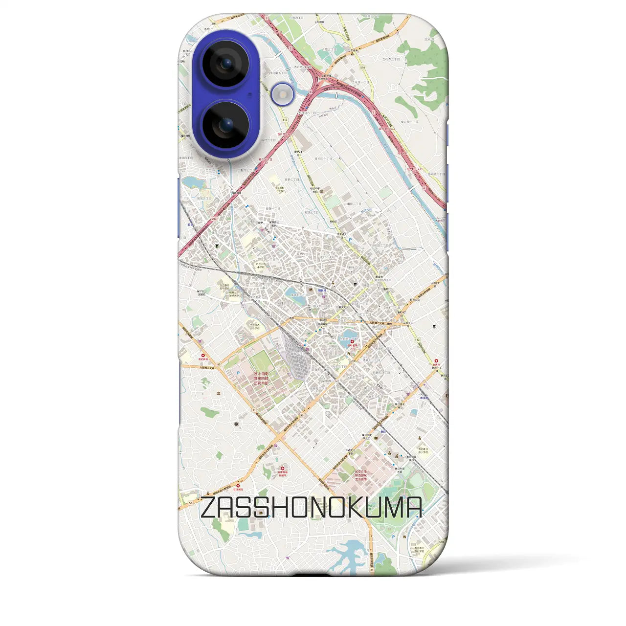 【雑餉隈(福岡県)】地図柄iPhoneケース(バックカバータイプ)ナチュラル・iPhone 16 Pro Max 用