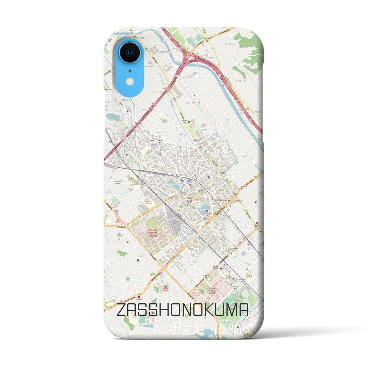 【雑餉隈(福岡県)】地図柄iPhoneケース(バックカバータイプ)