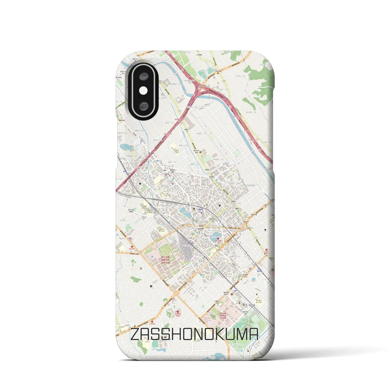 【雑餉隈(福岡県)】地図柄iPhoneケース(バックカバータイプ)