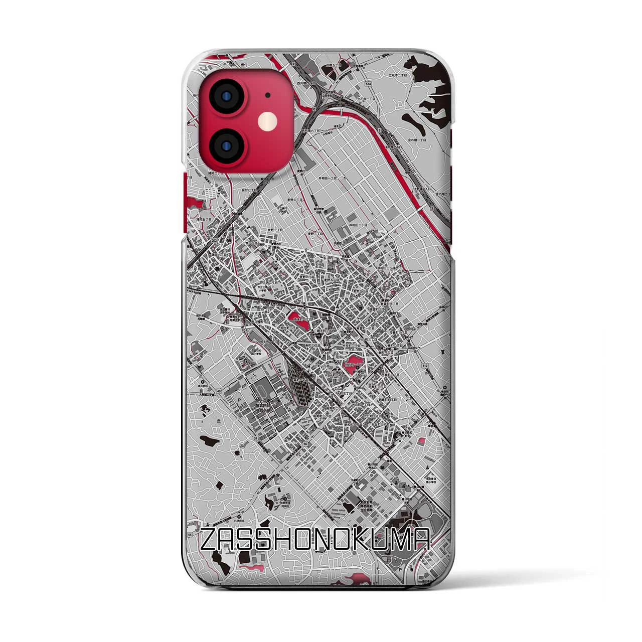 【雑餉隈(福岡県)】地図柄iPhoneケース(クリアタイプ)