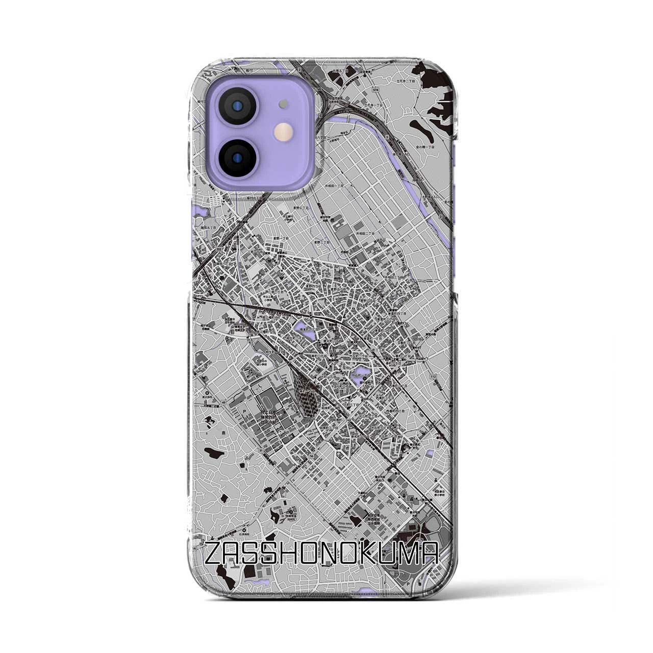 【雑餉隈(福岡県)】地図柄iPhoneケース(クリアタイプ)