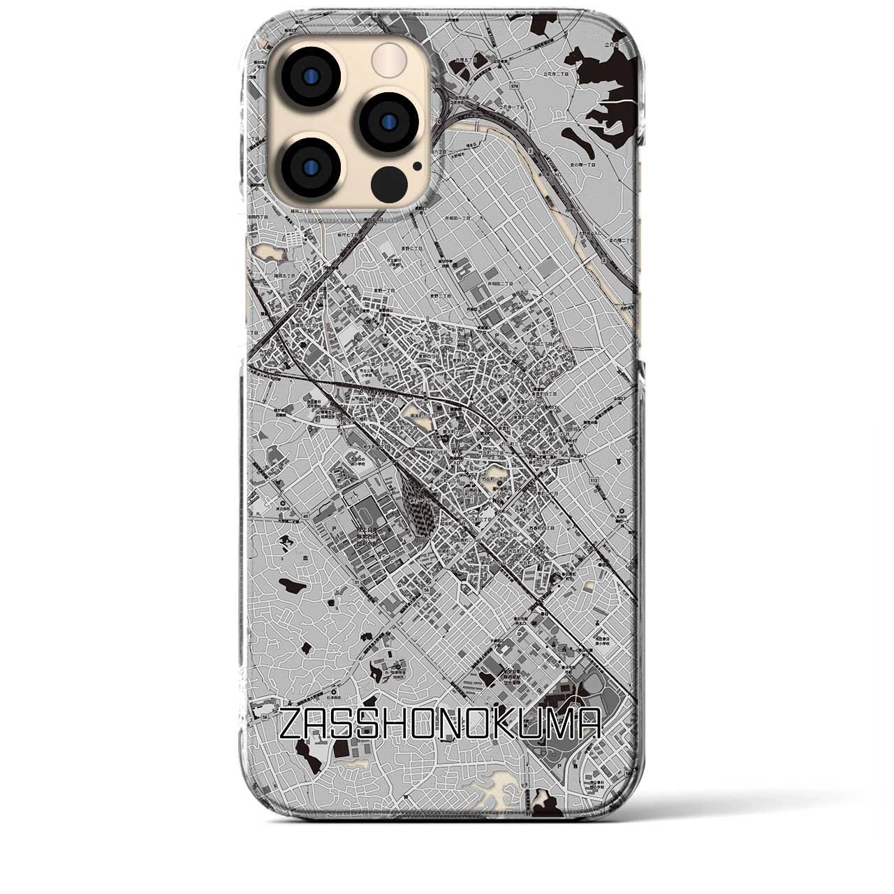 【雑餉隈(福岡県)】地図柄iPhoneケース(クリアタイプ)