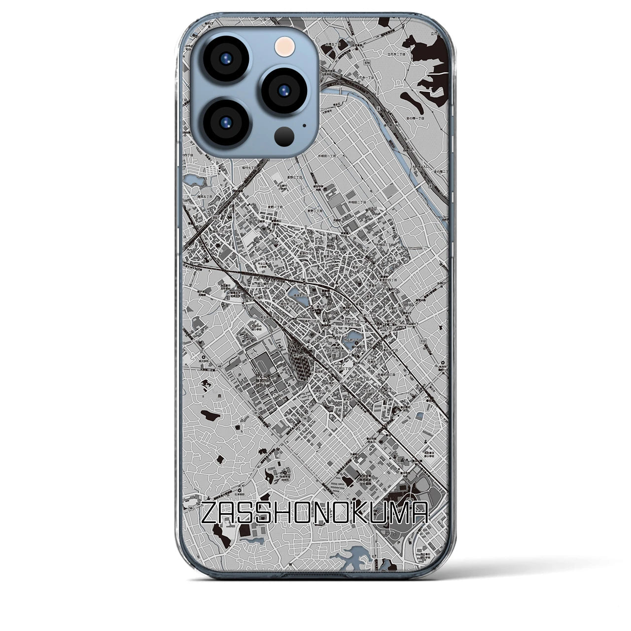 【雑餉隈(福岡県)】地図柄iPhoneケース(クリアタイプ)