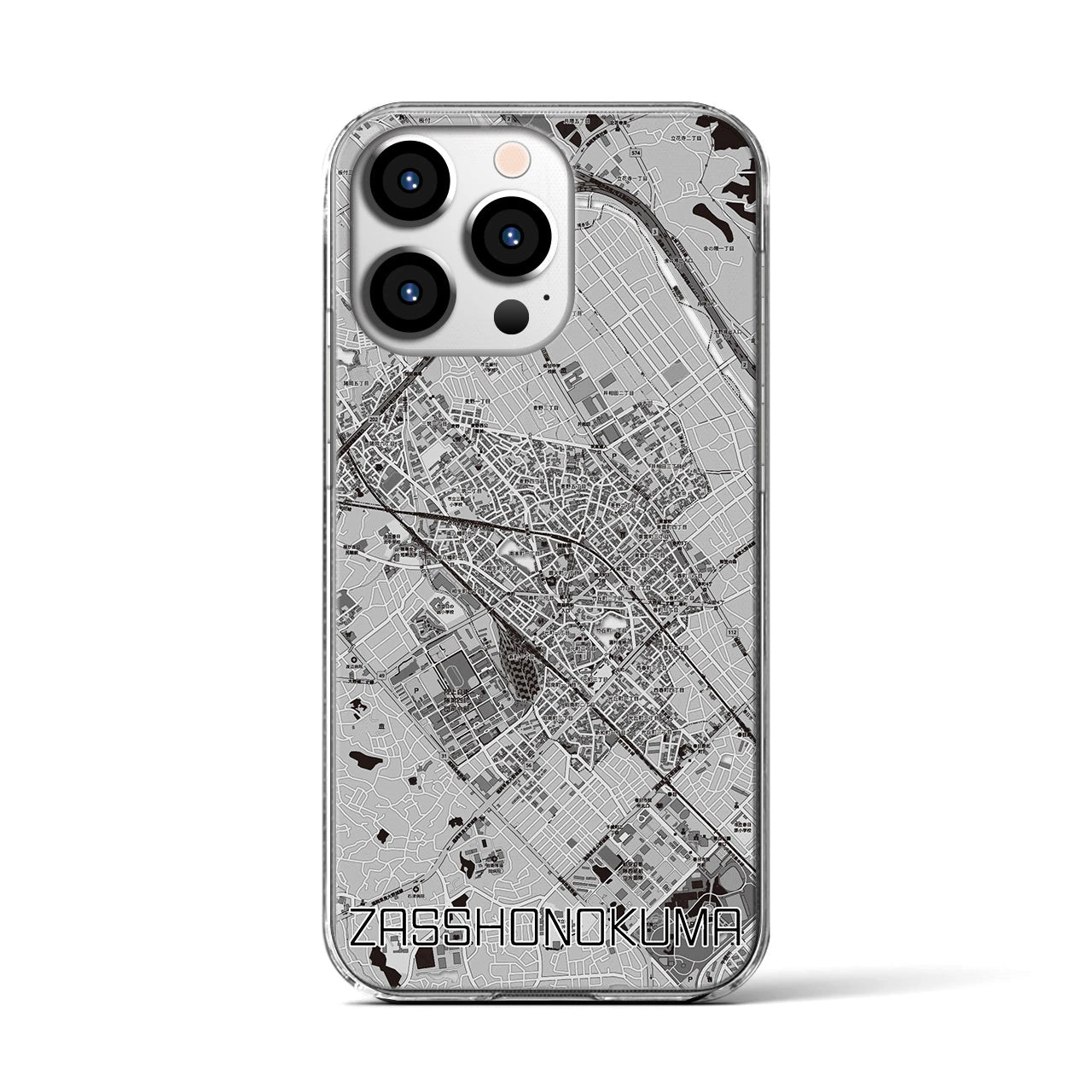 【雑餉隈(福岡県)】地図柄iPhoneケース(クリアタイプ)