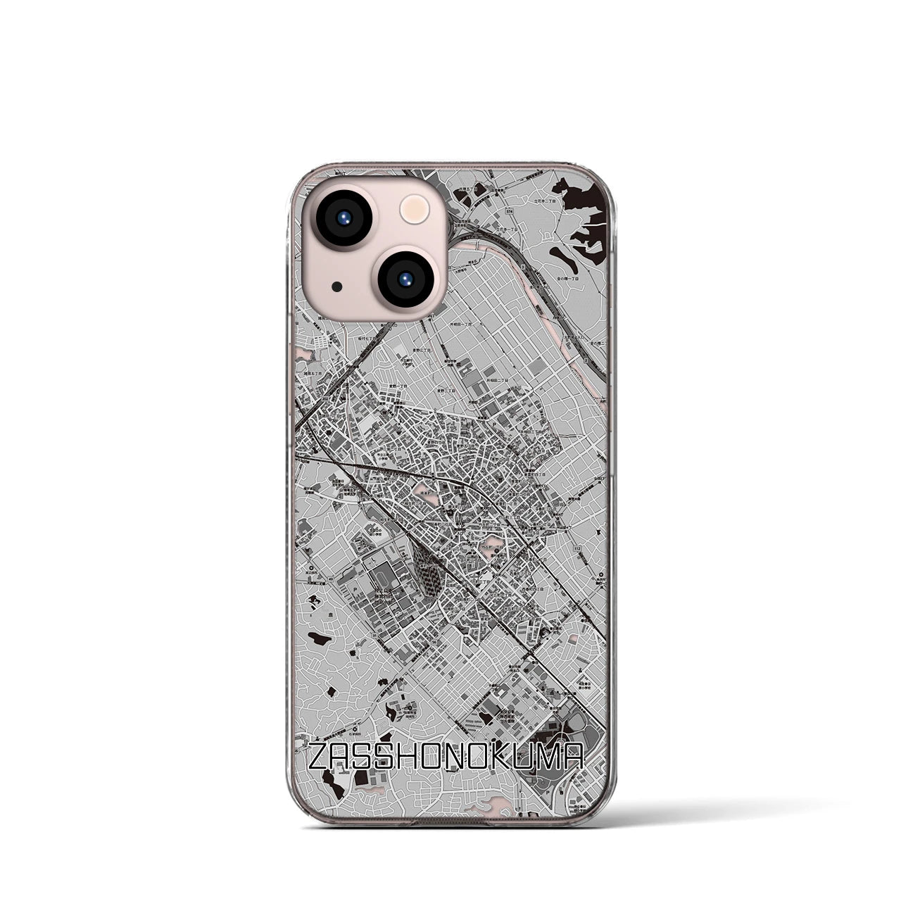 【雑餉隈(福岡県)】地図柄iPhoneケース(クリアタイプ)