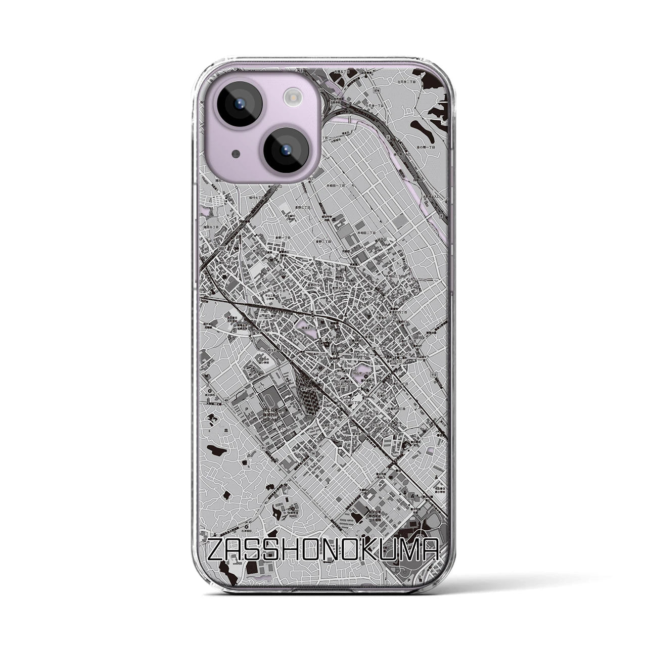 【雑餉隈(福岡県)】地図柄iPhoneケース(クリアタイプ)