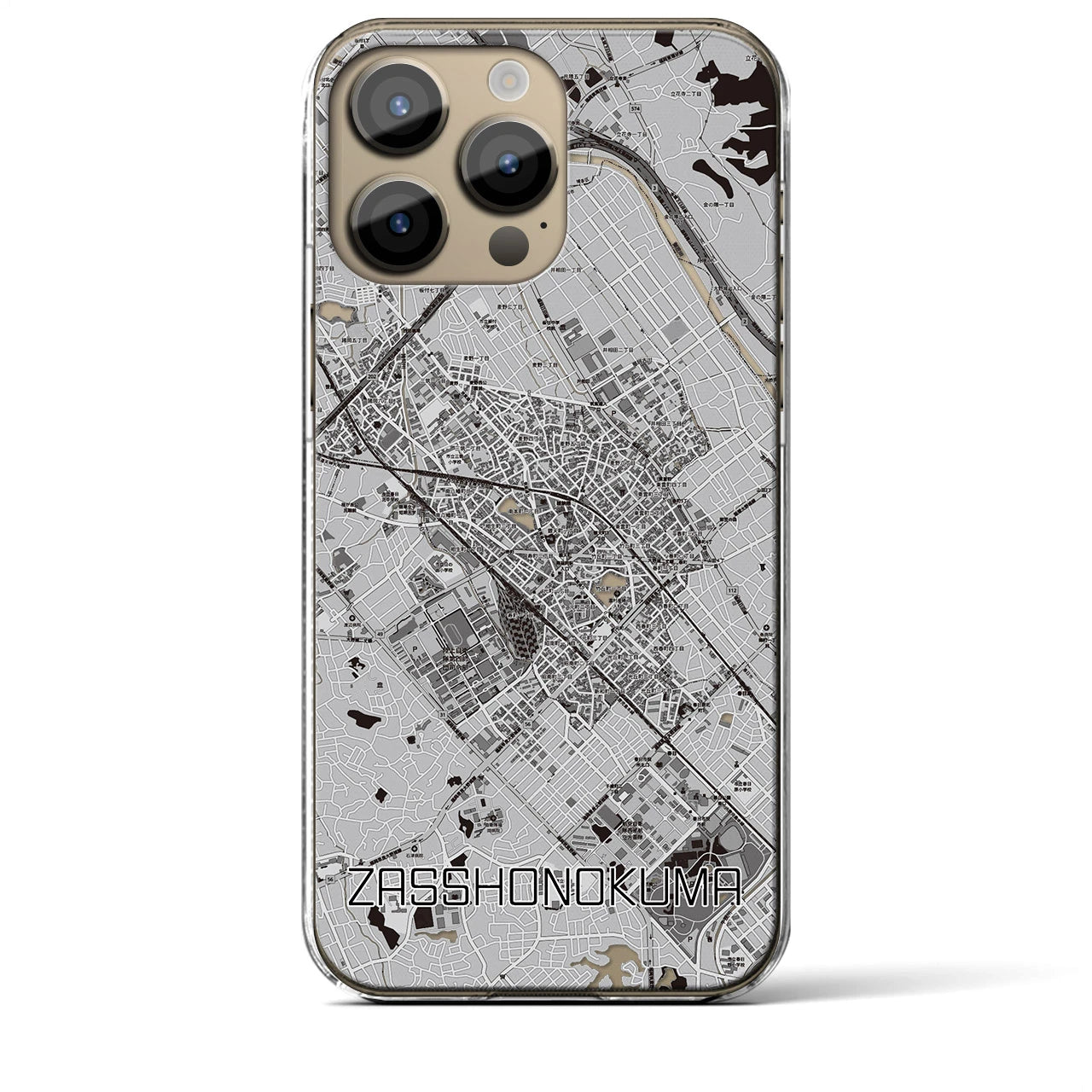 【雑餉隈(福岡県)】地図柄iPhoneケース(クリアタイプ)