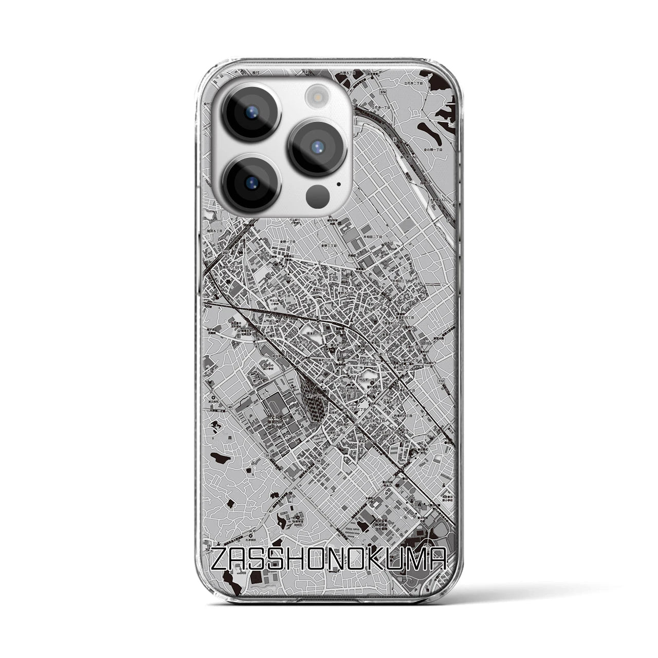 【雑餉隈(福岡県)】地図柄iPhoneケース(クリアタイプ)