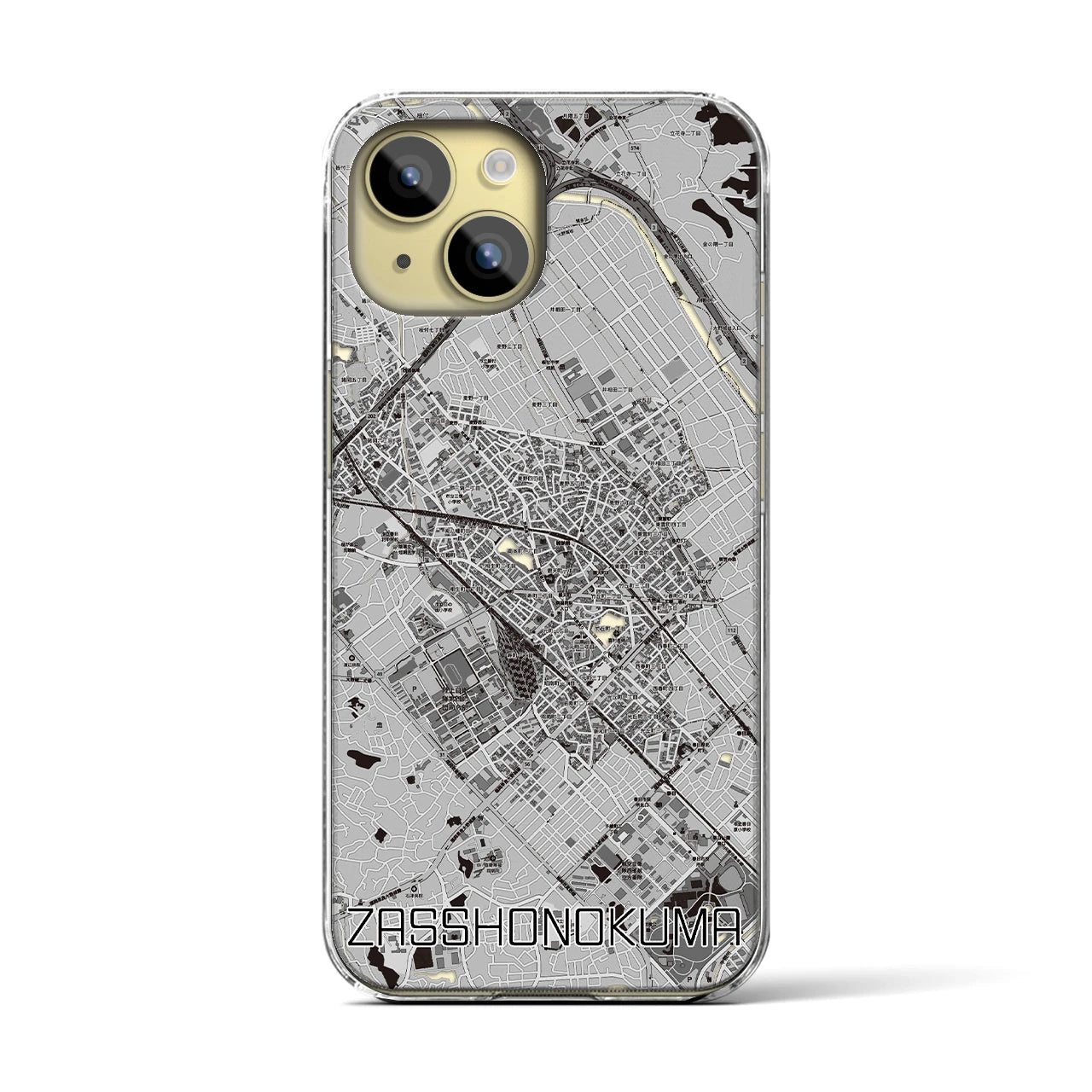 【雑餉隈(福岡県)】地図柄iPhoneケース(クリアタイプ)