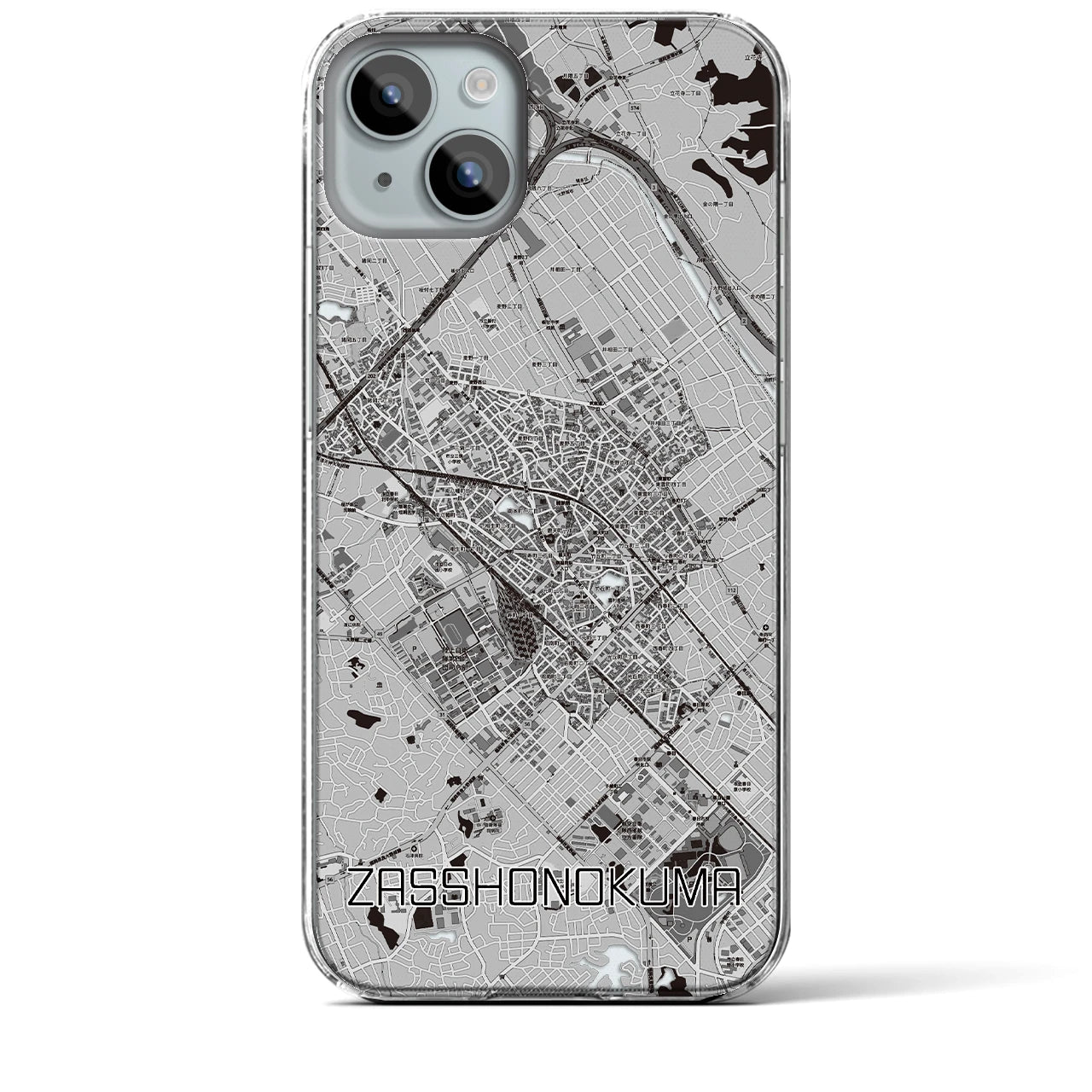 【雑餉隈(福岡県)】地図柄iPhoneケース(クリアタイプ)