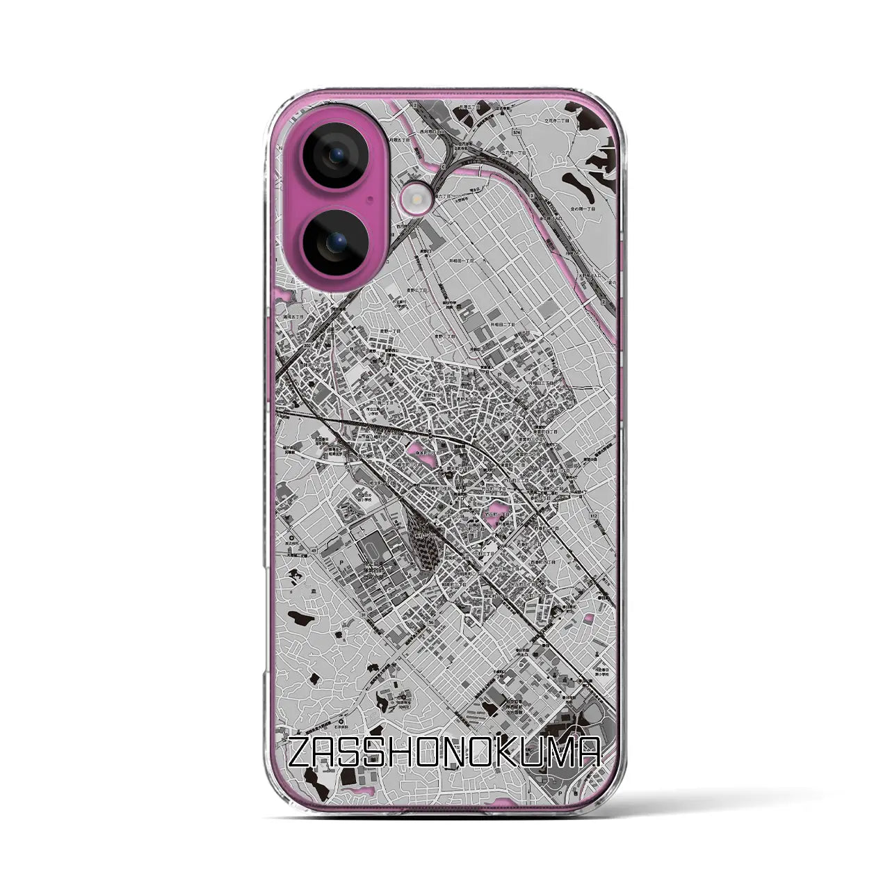 【雑餉隈(福岡県)】地図柄iPhoneケース(クリアタイプ)