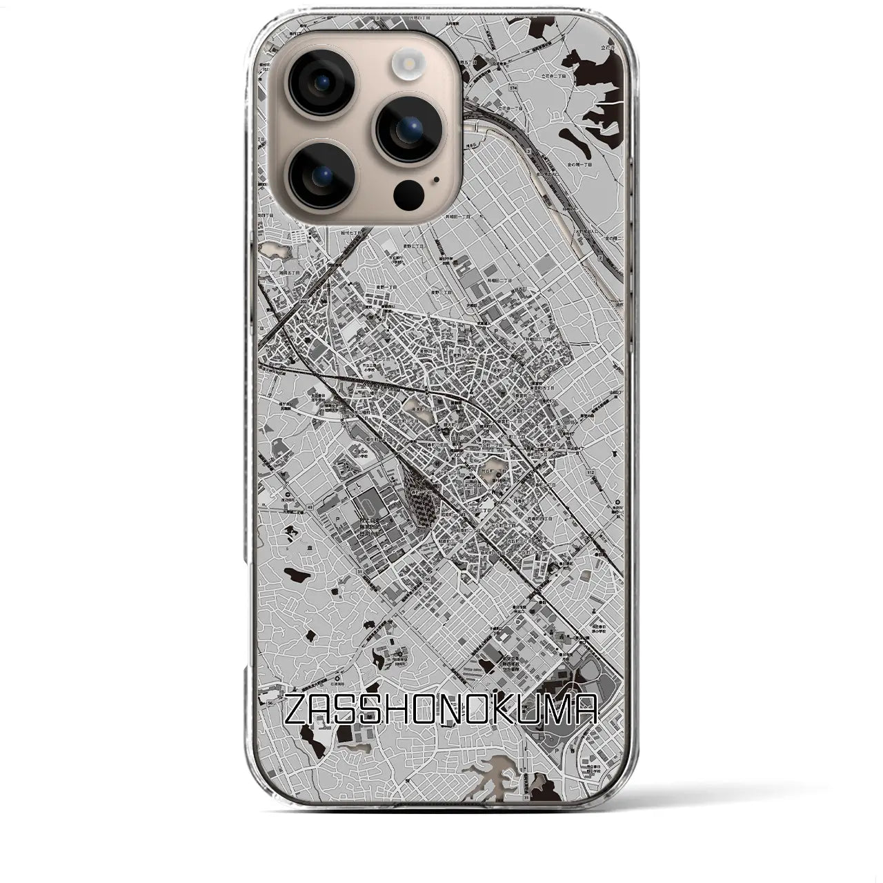 【雑餉隈(福岡県)】地図柄iPhoneケース(クリアタイプ)