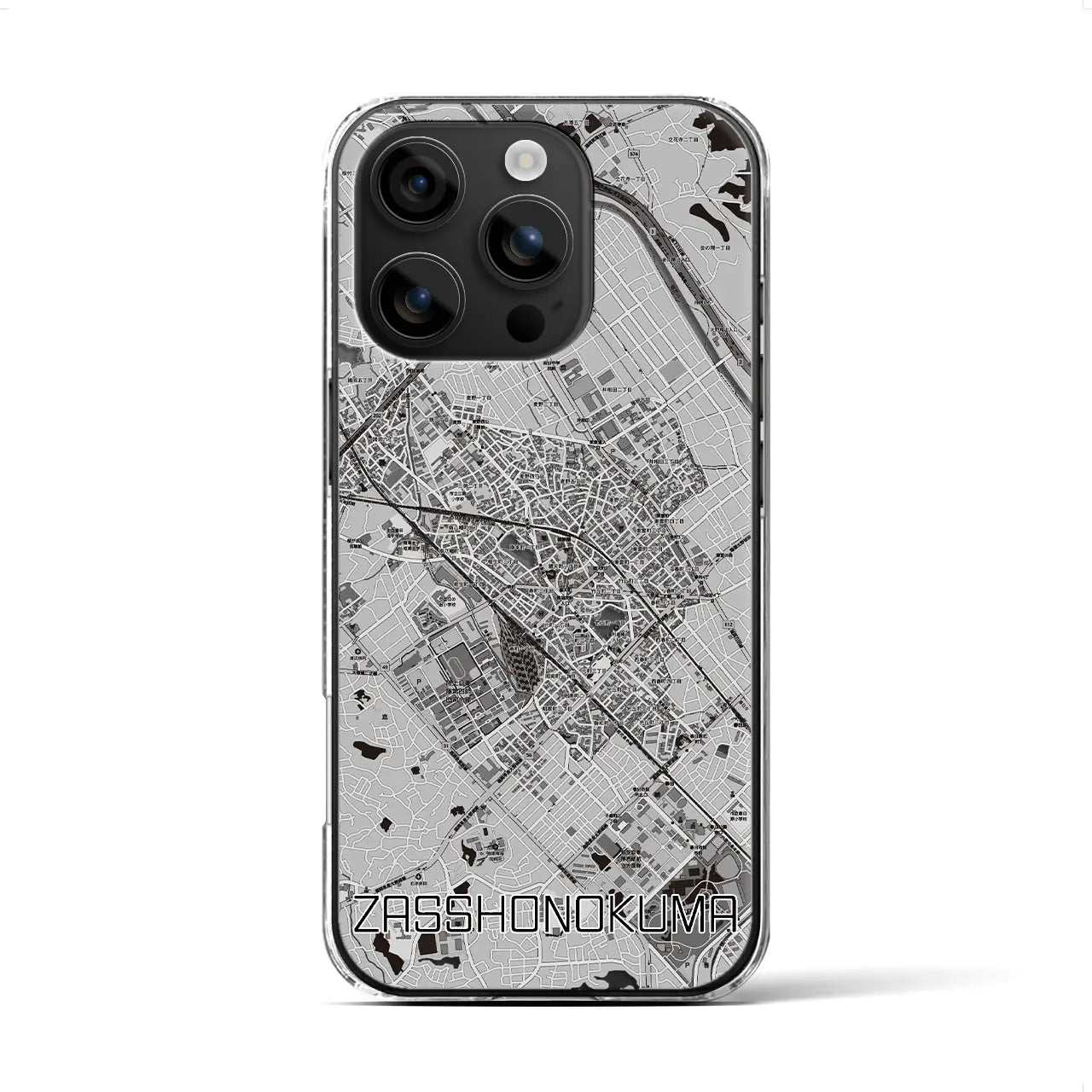 【雑餉隈(福岡県)】地図柄iPhoneケース(クリアタイプ)