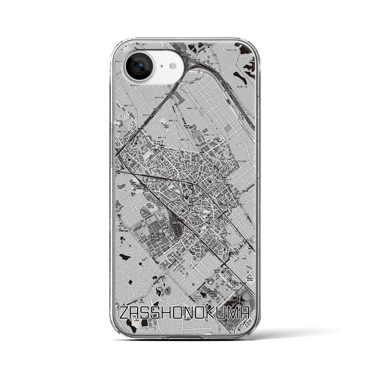 【雑餉隈(福岡県)】地図柄iPhoneケース(クリアタイプ)