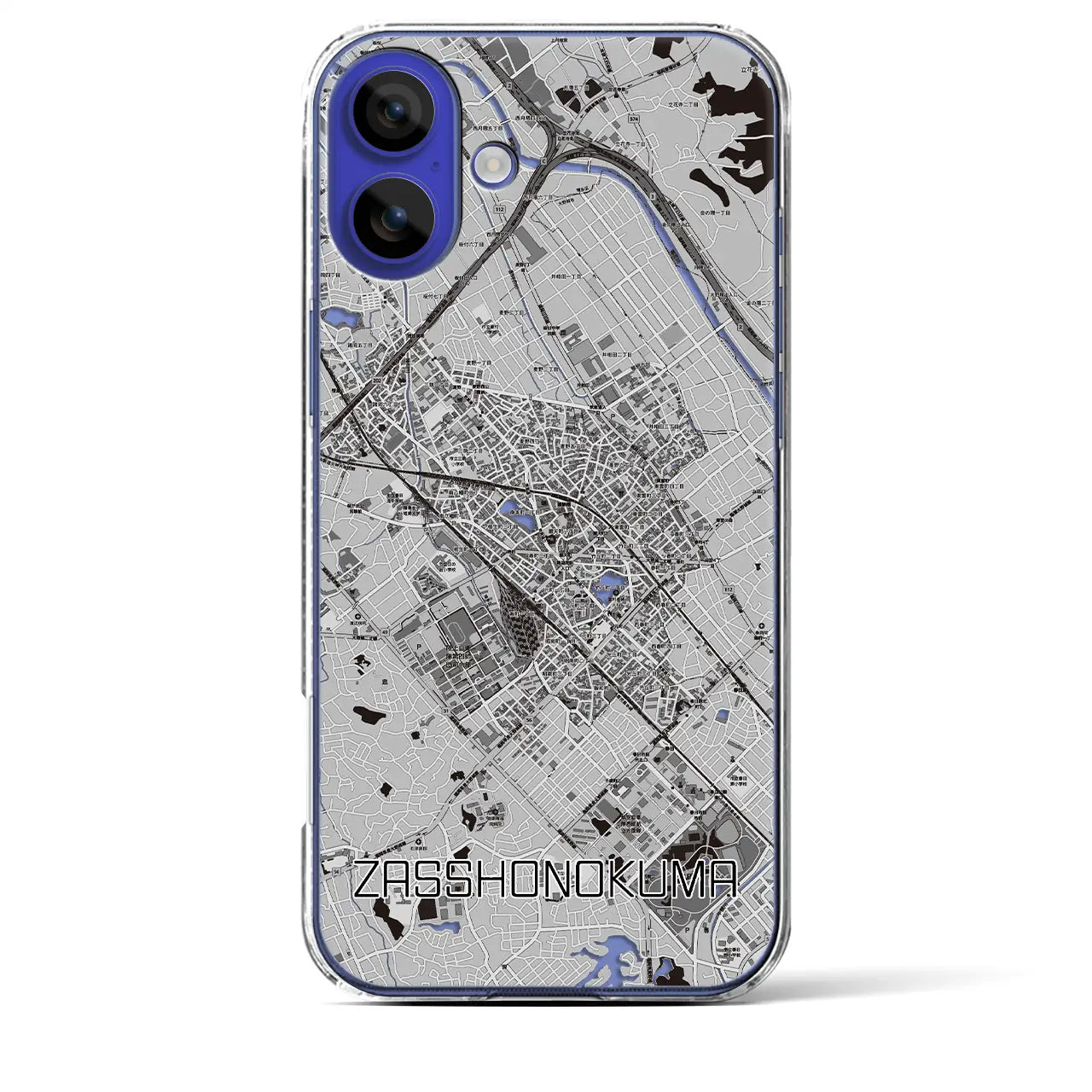 【雑餉隈(福岡県)】地図柄iPhoneケース(クリアタイプ)